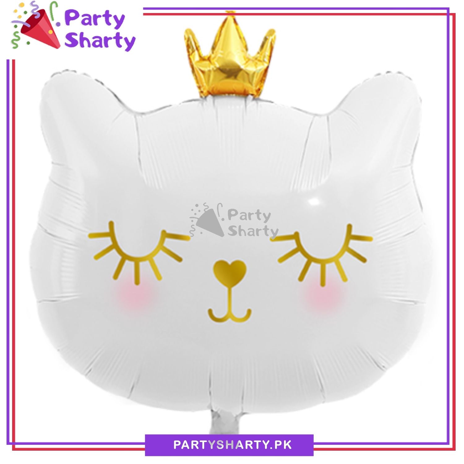 White Crown Cat Foil Balloons For Theme Party Decoration and Celebration