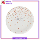 Large Golden Polka Dots Printed Paper Plates For Party Decoration and Celebration