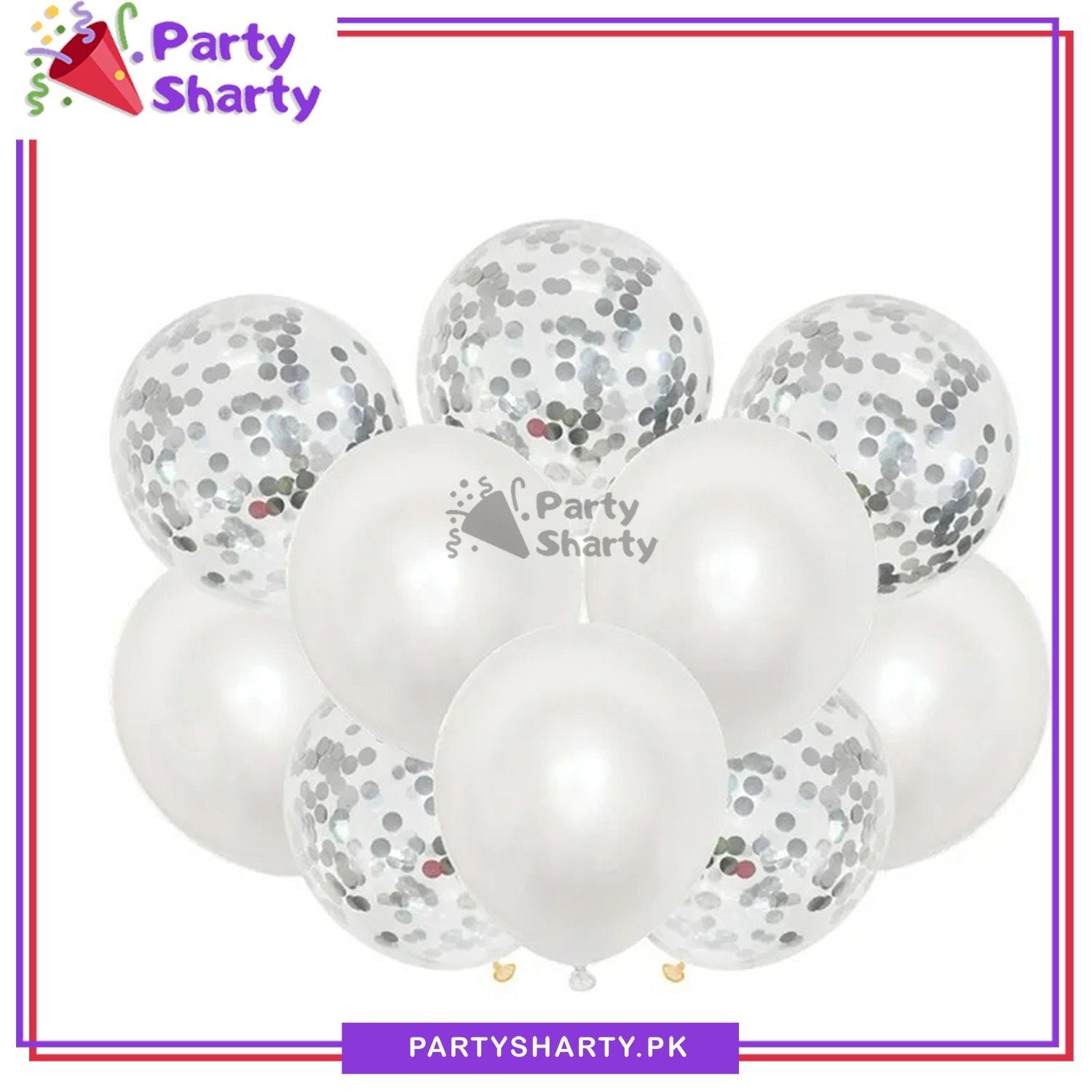 Latex Balloons with Confetti Filled Balloons for Party Decoration (10 pcs / set)