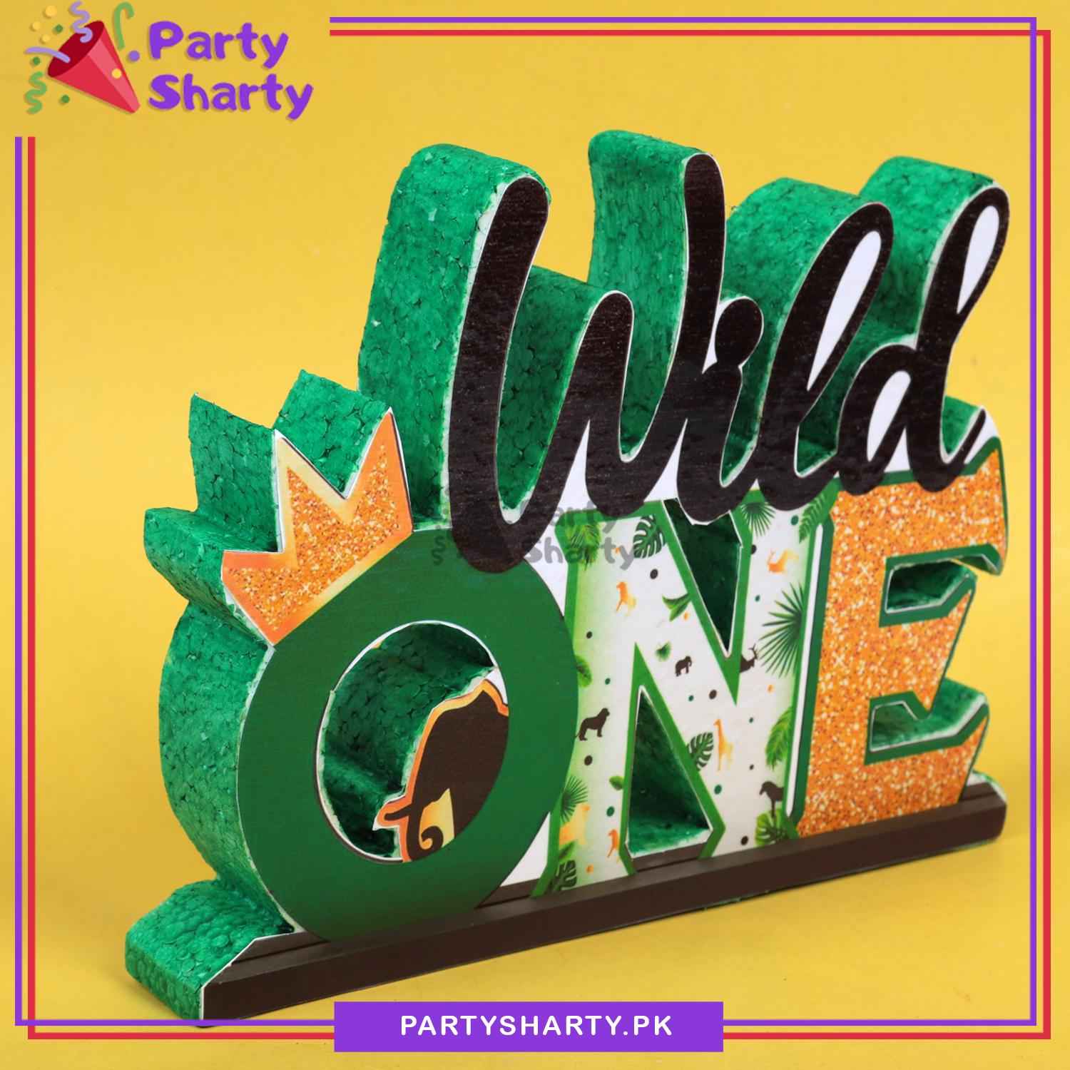 Wild ONE Thermocol Standee For Jungle Theme Based First Birthday Celebration and Party Decoration