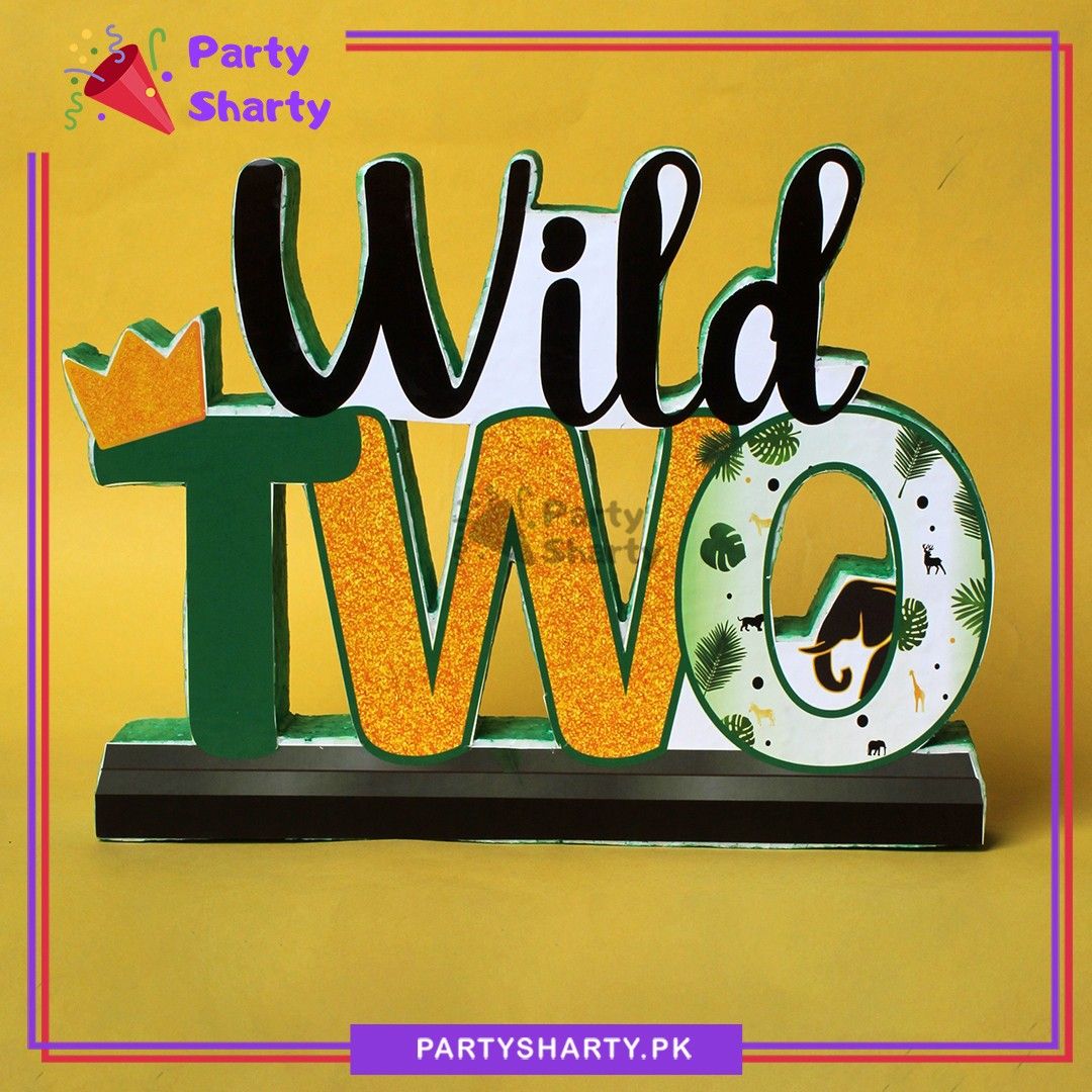 Wild TWO Thermocol Standee For Jungle Theme Based Second Birthday Celebration and Party Decoration