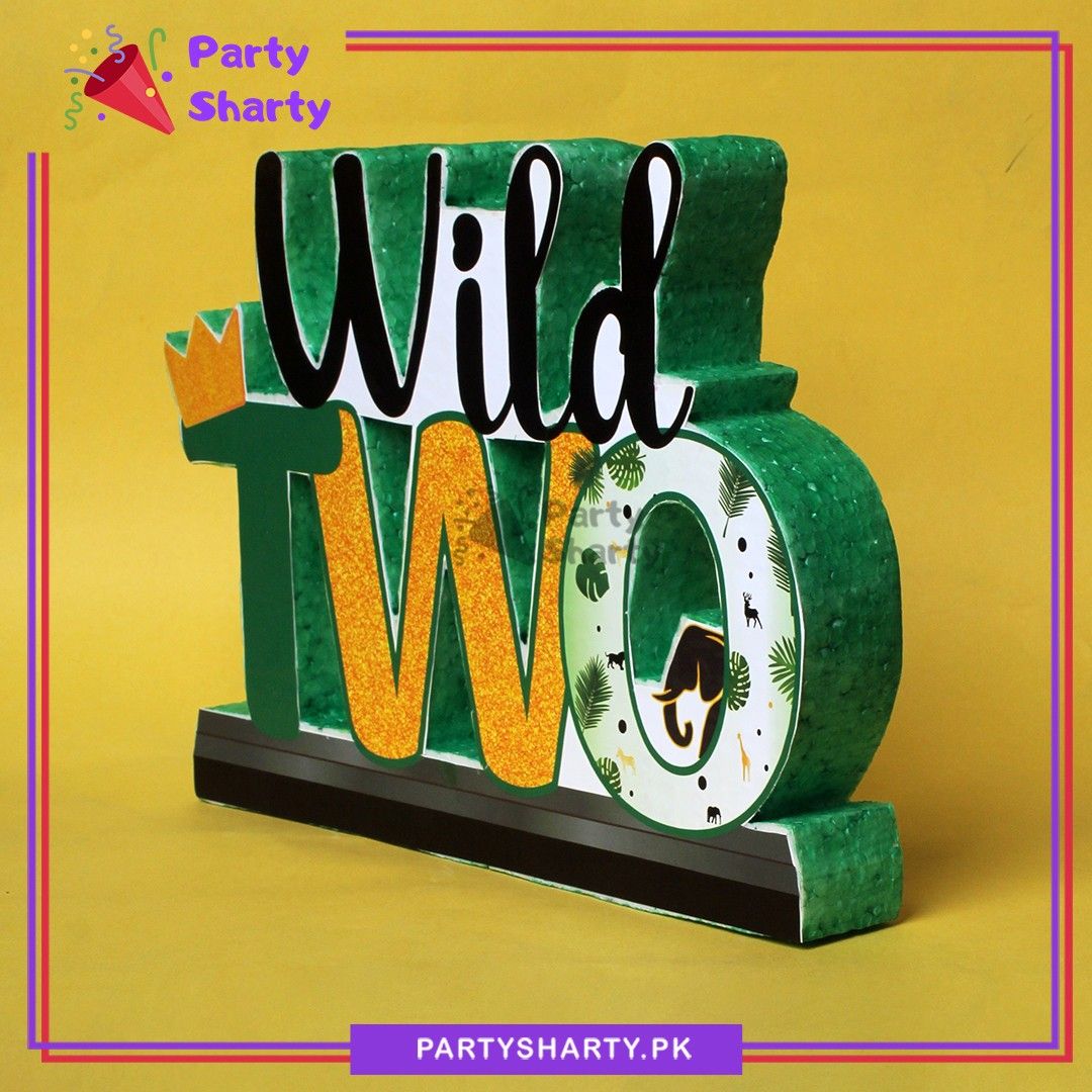Wild TWO Thermocol Standee For Jungle Theme Based Second Birthday Celebration and Party Decoration