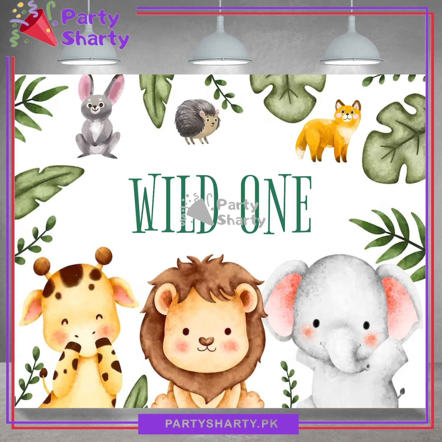 Wild One Jungle Theme Panaflex backdrop For Safari Jungle Theme Birthday Decoration and Celebration