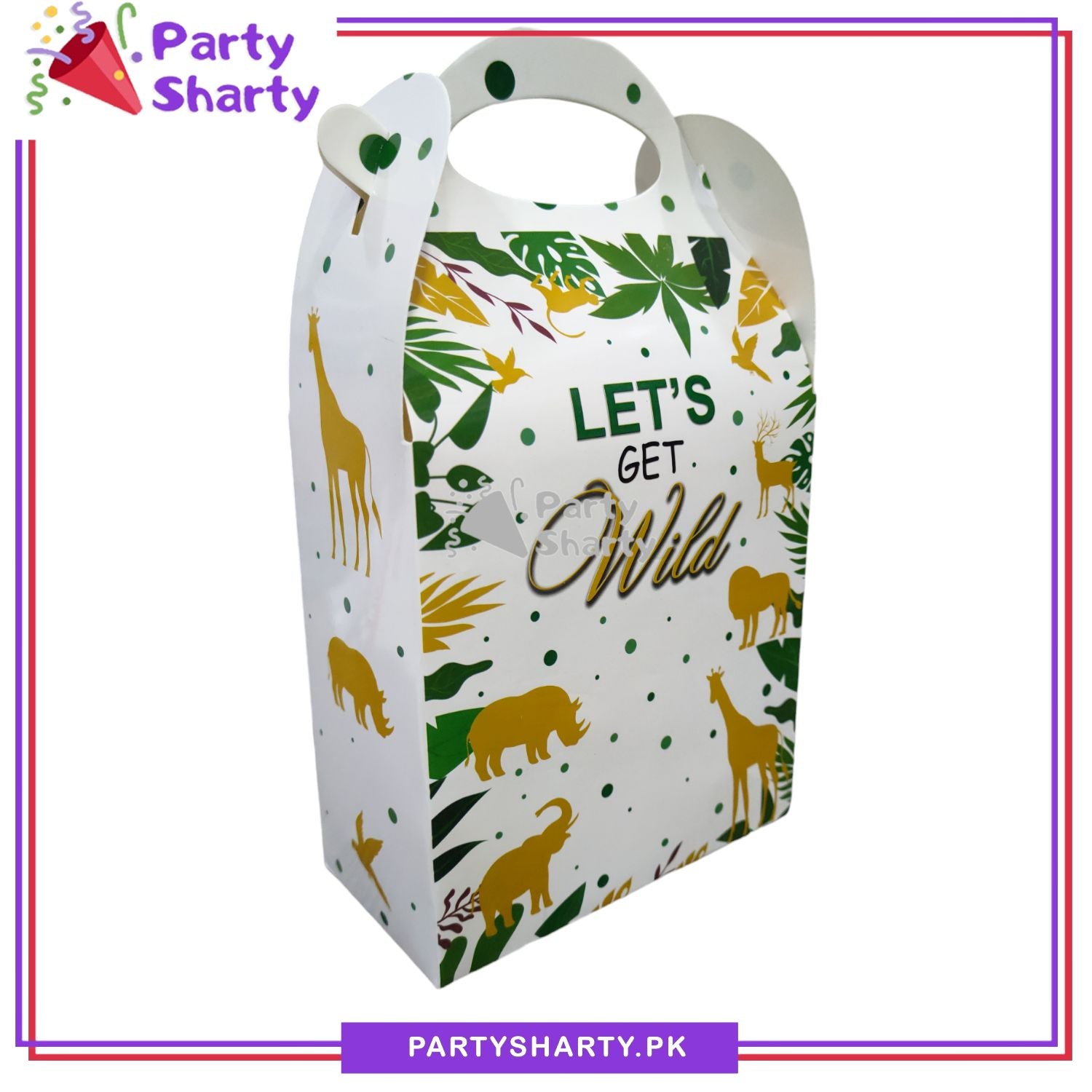 Wild One Theme Goody Boxes Pack of 6 For Jungle / Safari Theme Birthday Decoration and Celebration