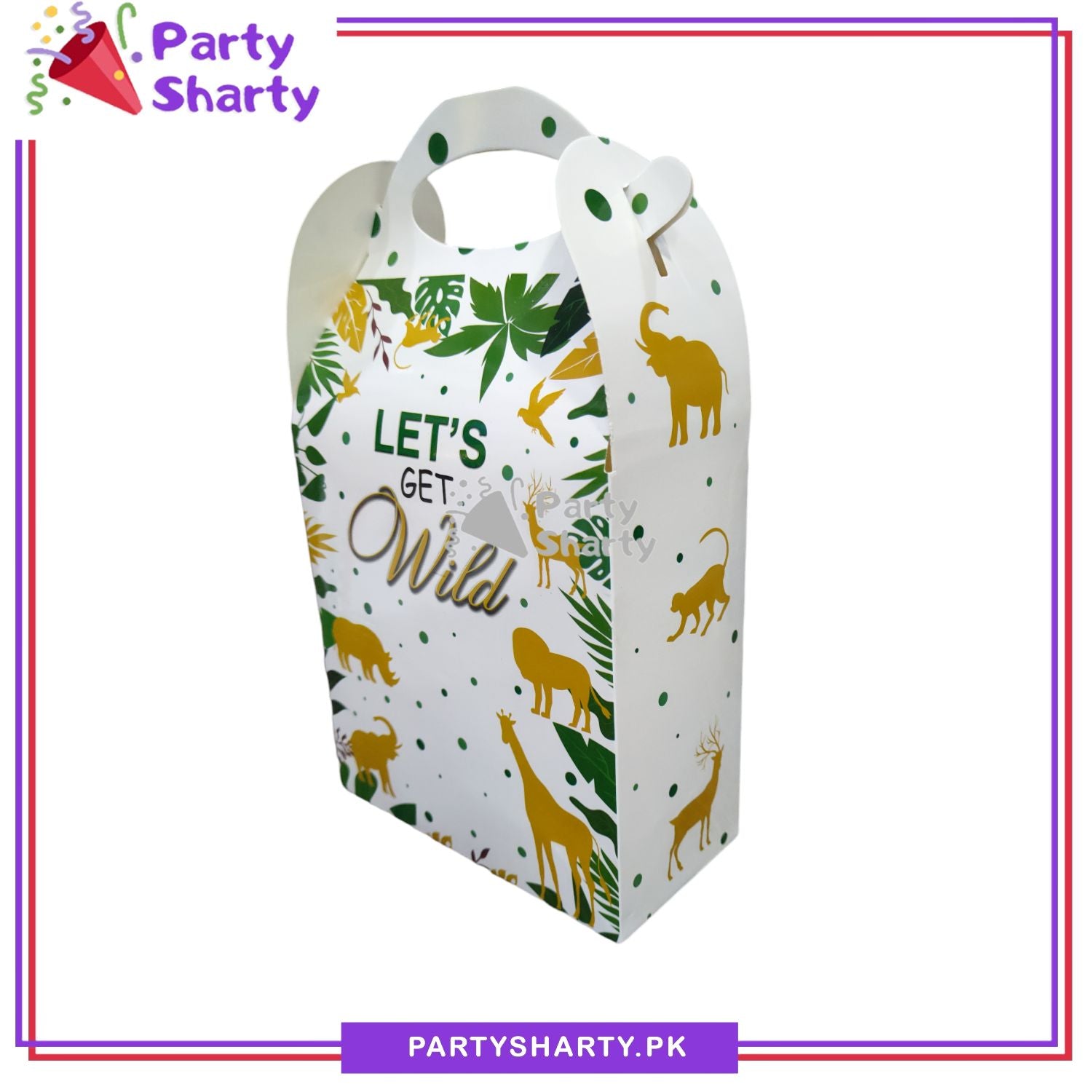 Wild One Theme Goody Boxes Pack of 6 For Jungle / Safari Theme Birthday Decoration and Celebration