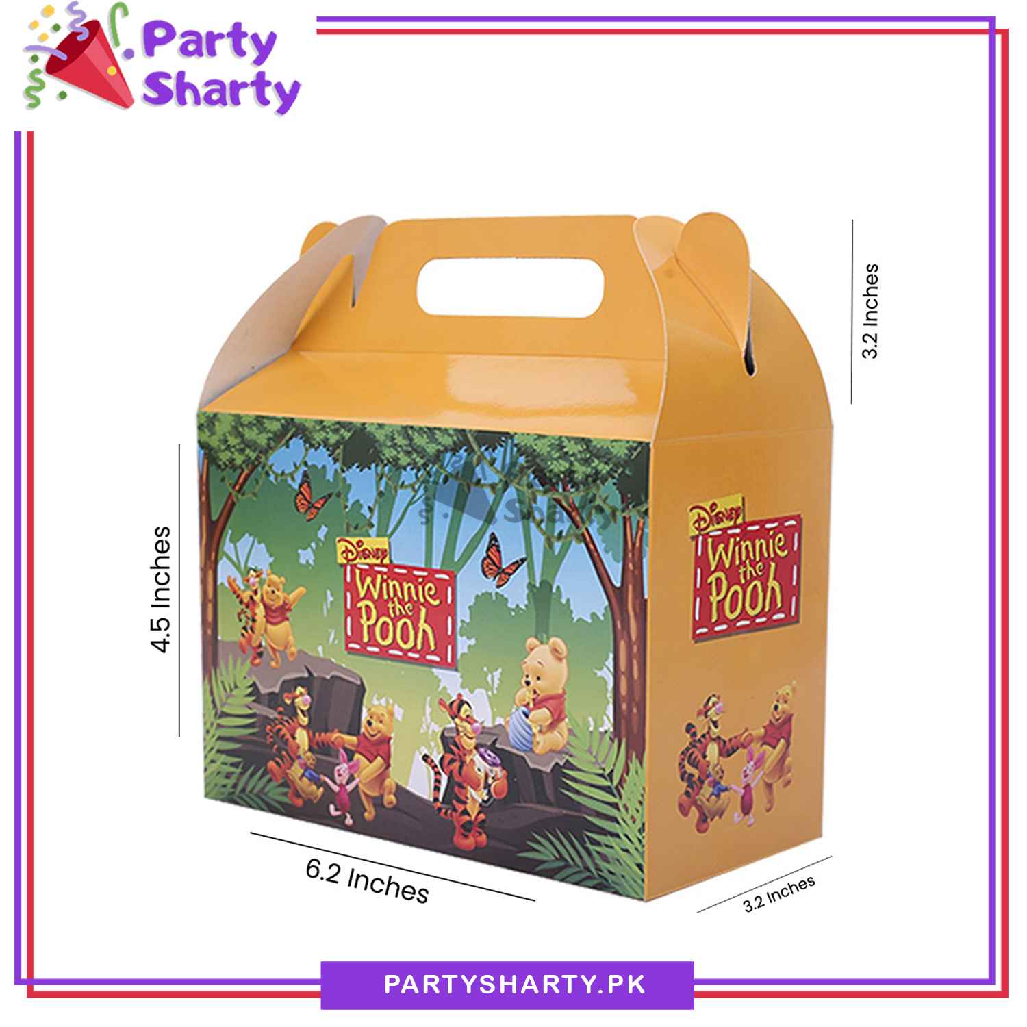Winnie The Pooh Theme Goody Boxes Pack of 10 For Theme Birthday Decoration and Celebration
