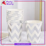 Zigzag Printed Paper Cups / Glass For Party Decoration and Celebration
