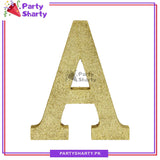 Gold Glitter Alphabet Sign Thermocol For Birthday and Event Decoration