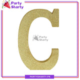 Gold Glitter Alphabet Sign Thermocol For Birthday and Event Decoration