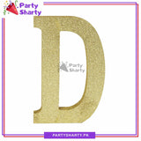 Gold Glitter Alphabet Sign Thermocol For Birthday and Event Decoration