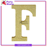 Gold Glitter Alphabet Sign Thermocol For Birthday and Event Decoration