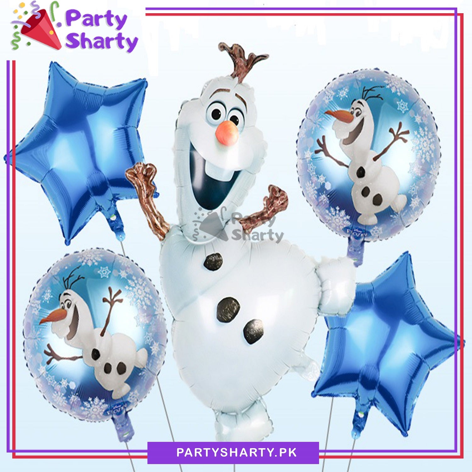 5pcs/set Frozen Olaf Foil Balloons For Frozen Theme Party Decoration and Celebration