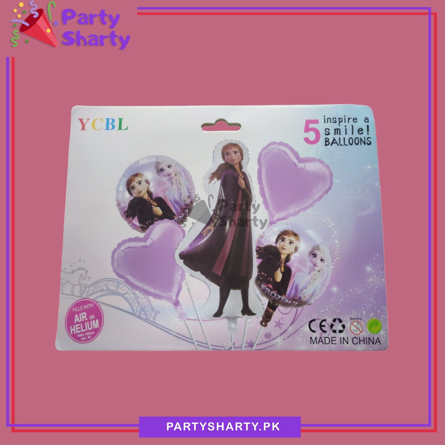 Frozen Anna Cartoon Foil Balloon Set - 5 Pieces For Frozen Theme Party and Decoration