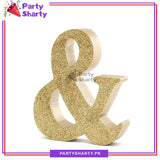 Gold Glitter Alphabet Sign Thermocol For Birthday and Event Decoration