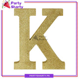 Gold Glitter Alphabet Sign Thermocol For Birthday and Event Decoration