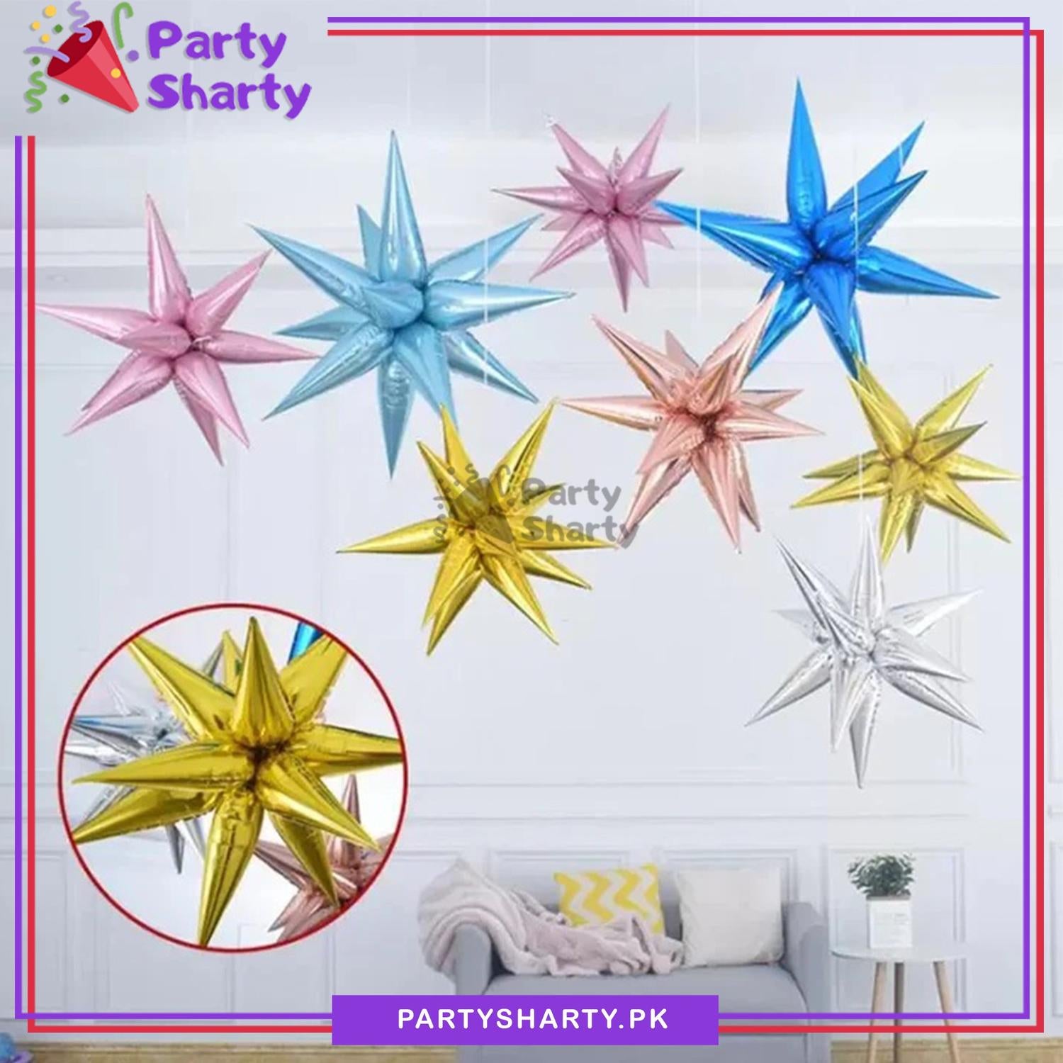 12pcs/lot Water Drop Foil Balloons Exploding Stars Balloon Birthday Party Wedding Decorations
