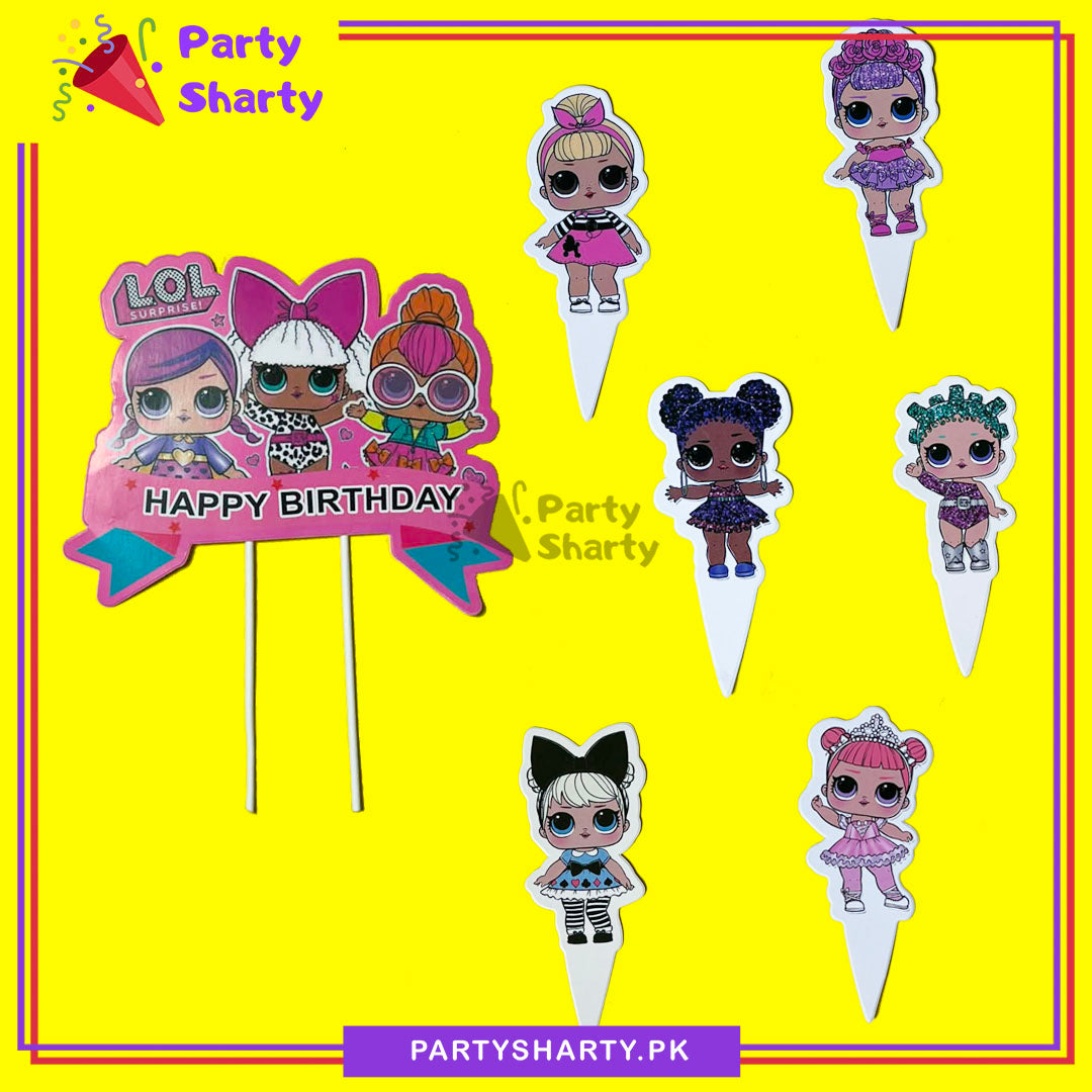 27pcs LOL Doll Theme Birthday Cake & Cupcake Toppers Set For Cake Celebration