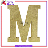 Gold Glitter Alphabet Sign Thermocol For Birthday and Event Decoration