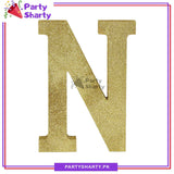 Gold Glitter Alphabet Sign Thermocol For Birthday and Event Decoration