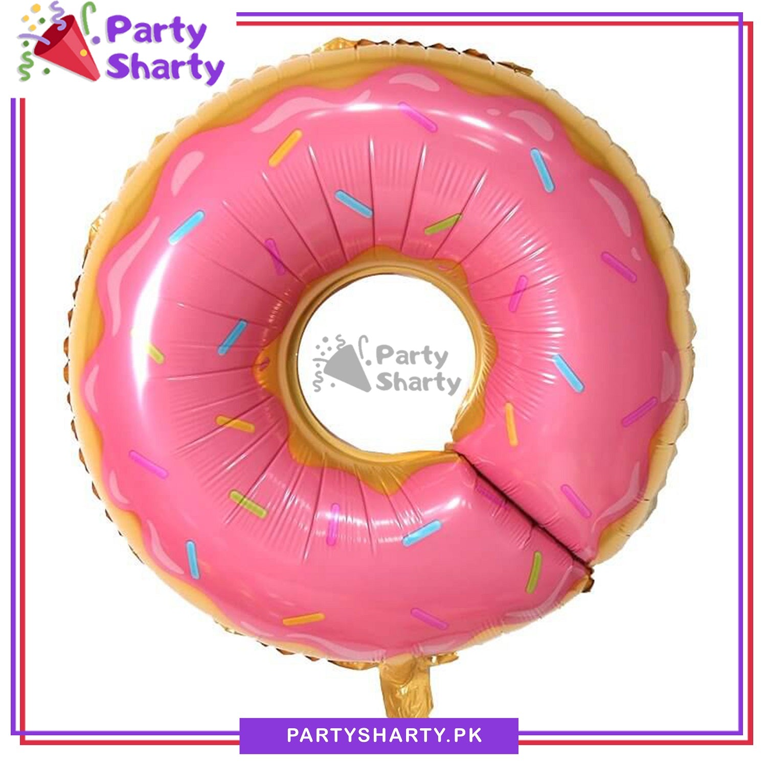Pink Donut Foil Balloon For Theme Based Birthday Party Decoration And Celebration