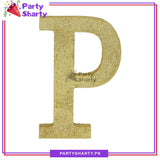 Gold Glitter Alphabet Sign Thermocol For Birthday and Event Decoration