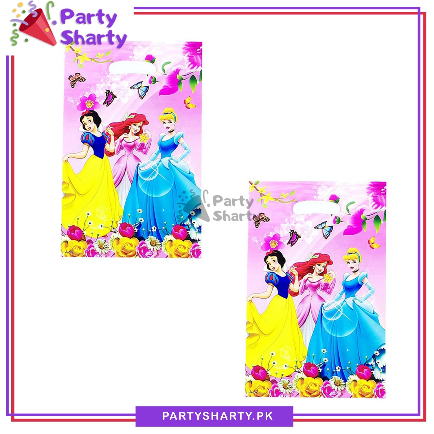 D-2 Princess Theme Goody Bags / Loot Bags for Birthday Party Decoration and Celebration