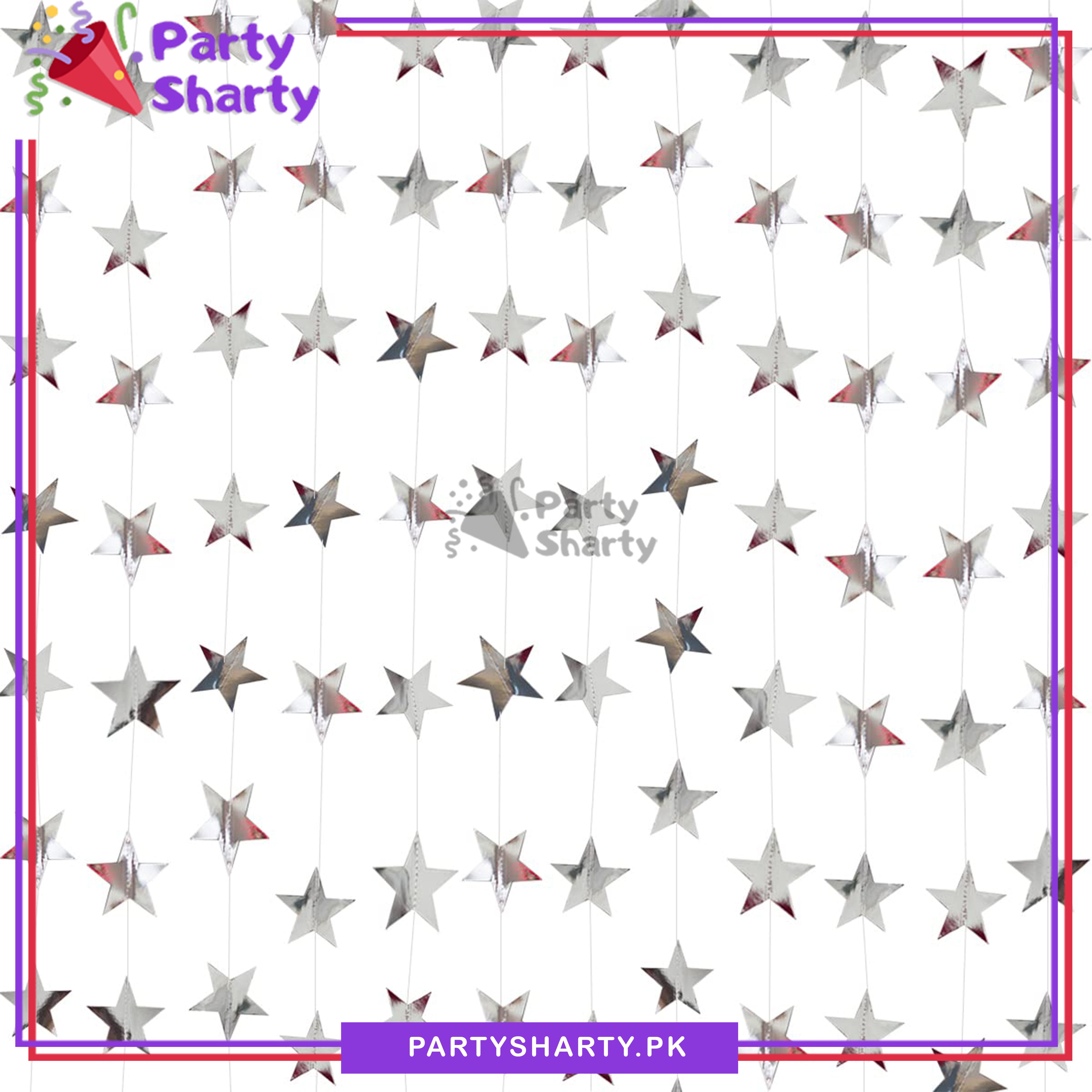 Silver Star Party Bunting for Decoration And Celebration