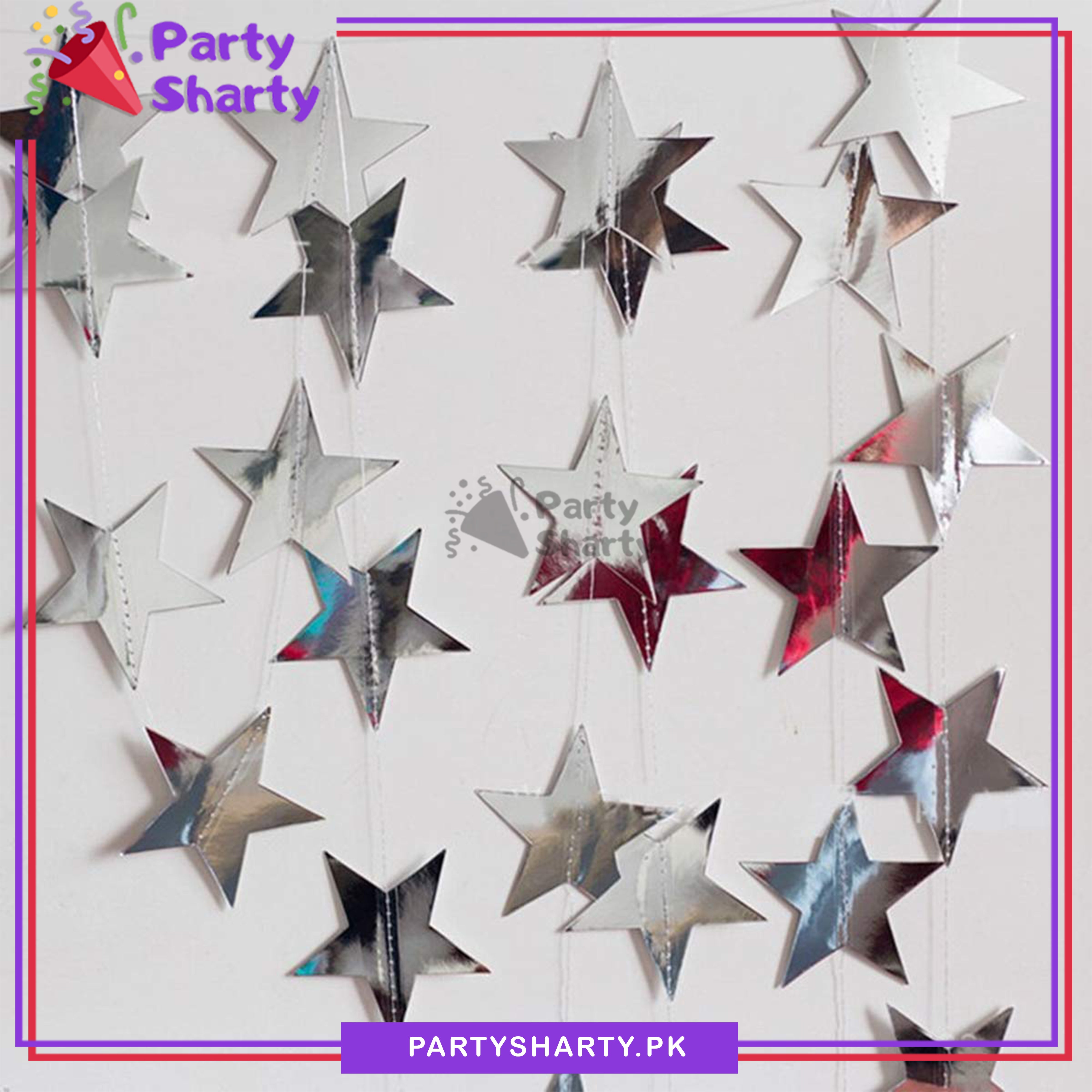 Silver Star Party Bunting for Decoration And Celebration