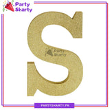 Gold Glitter Alphabet Sign Thermocol For Birthday and Event Decoration