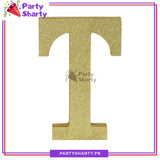 Gold Glitter Alphabet Sign Thermocol For Birthday and Event Decoration