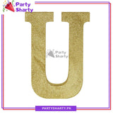 Gold Glitter Alphabet Sign Thermocol For Birthday and Event Decoration