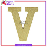 Gold Glitter Alphabet Sign Thermocol For Birthday and Event Decoration