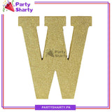 Gold Glitter Alphabet Sign Thermocol For Birthday and Event Decoration