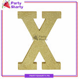 Gold Glitter Alphabet Sign Thermocol For Birthday and Event Decoration