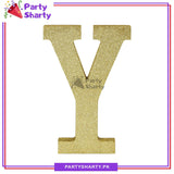 Gold Glitter Alphabet Sign Thermocol For Birthday and Event Decoration