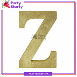 Gold Glitter Alphabet Sign Thermocol For Birthday and Event Decoration