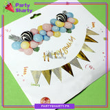 Happy Birthday Golden, Pink and Blue Theme For Birthday Decoration and Celebrations