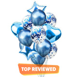 14 Pcs Confetti Decorative Party Balloons Set (Star, Heart Shaped & Confetti Filled Latex Party Balloons Set) For Birthday and Event