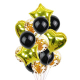 14 Pcs Confetti Decorative Party Balloons Set (Star, Heart Shaped & Confetti Filled Latex Party Balloons Set) For Birthday and Event