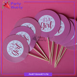 It's A Girl Cup Cake Toppers For Welcome Baby / Gender Reveal / Baby Shower Theme Decoration and Celebration