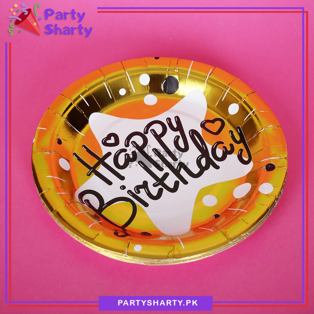 Happy Birthday Printed Paper Plates For Birthday Party Decoration and Celebration