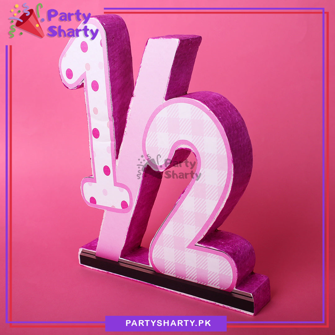 Numeric 1/2 Thermocol Standee For Half Birthday / 6 month Celebration and Party Decoration