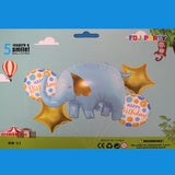 Blue Baby Elephant Shaped Foil Balloon set of 5 For Birthday Decoration and Celebrations