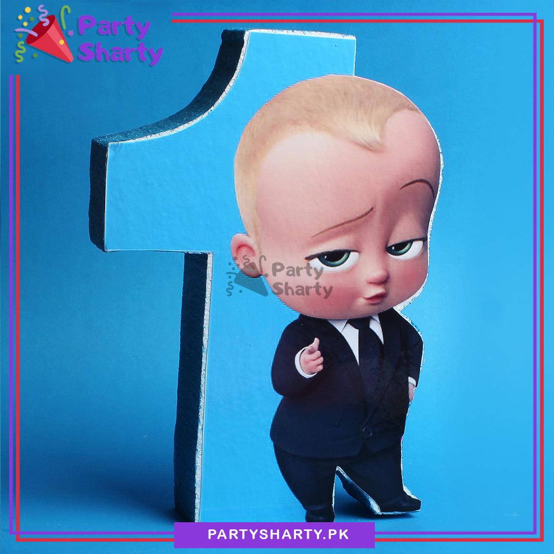 Numeric 1 Thermocol Standee For Boss Baby Theme Based First Birthday Celebration and Party Decoration