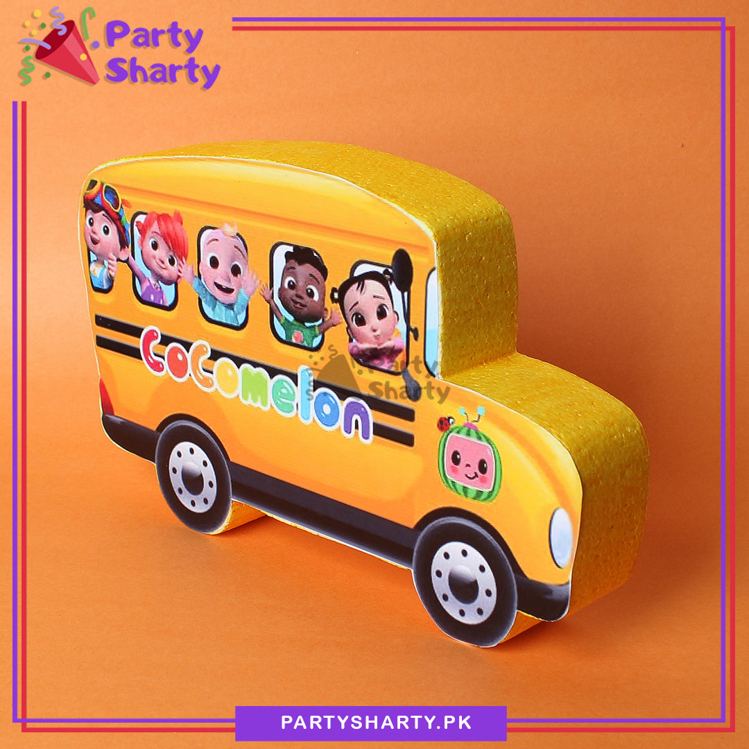 Cocomelon Family School Bus Thermocol Standee For Cocomelon Theme Based Birthday Celebration and Party Decoration