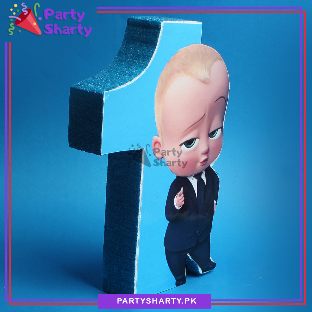 Numeric 1 Thermocol Standee For Boss Baby Theme Based First Birthday Celebration and Party Decoration