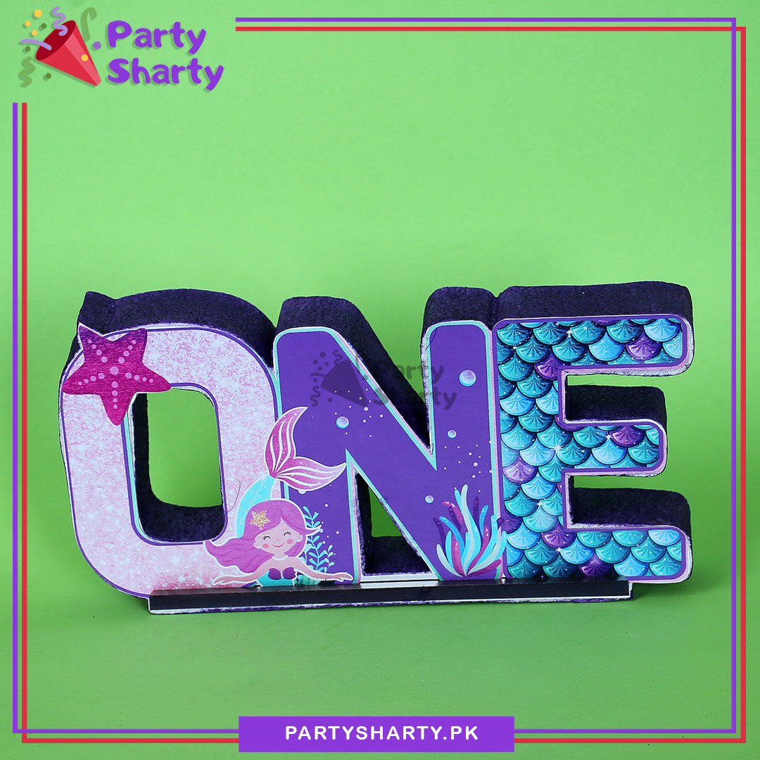 ONE Thermocol Standee For Mermaid Theme Based First Birthday Celebration and Party Decoration