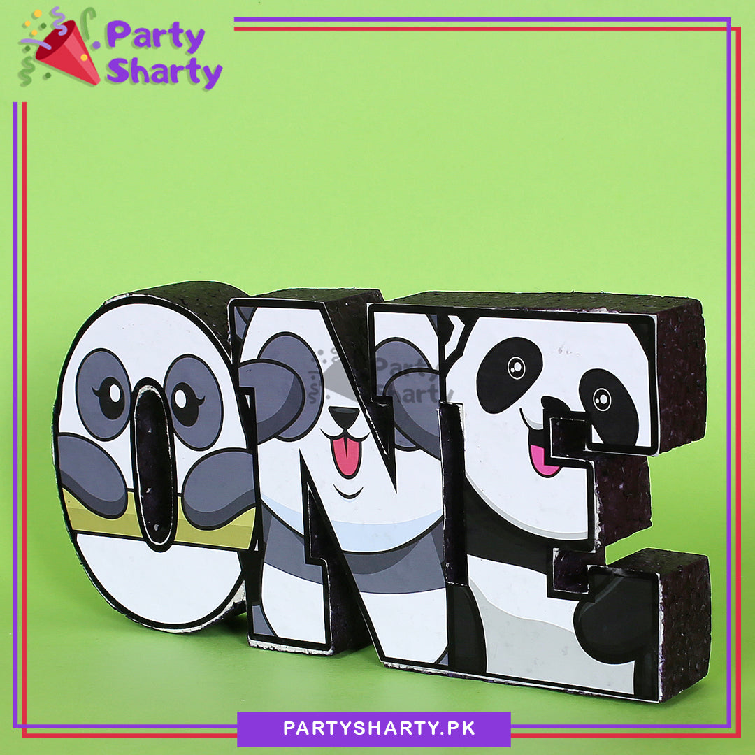 ONE Thermocol Standee For Panda Theme Based First Birthday Celebration and Party Decoration