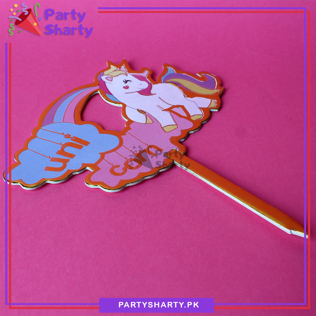 Unicorn Theme Cardboard Cake Topper For Birthday Party Celebration and Decoration