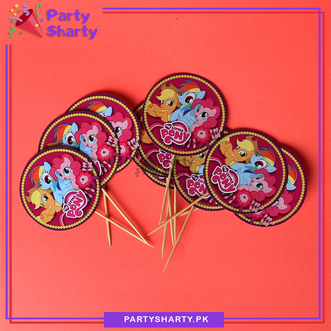 Little Pony Cup Cake Topper For Little Pony Birthday Theme Party and Decoration